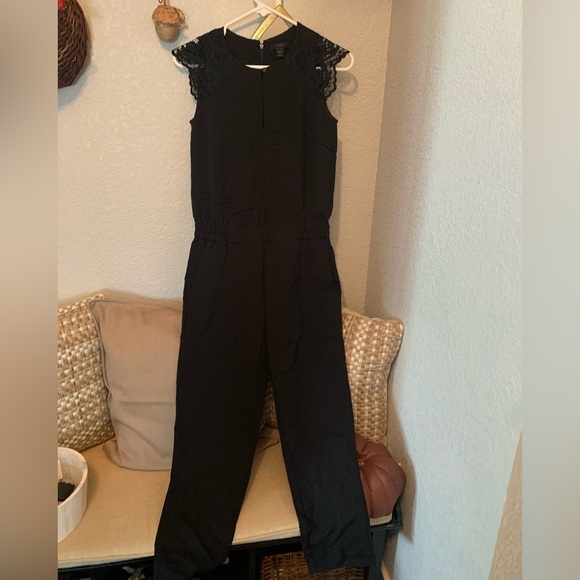J Crew jumpsuit size 00P black, lace sleeves - Picture 12 of 16